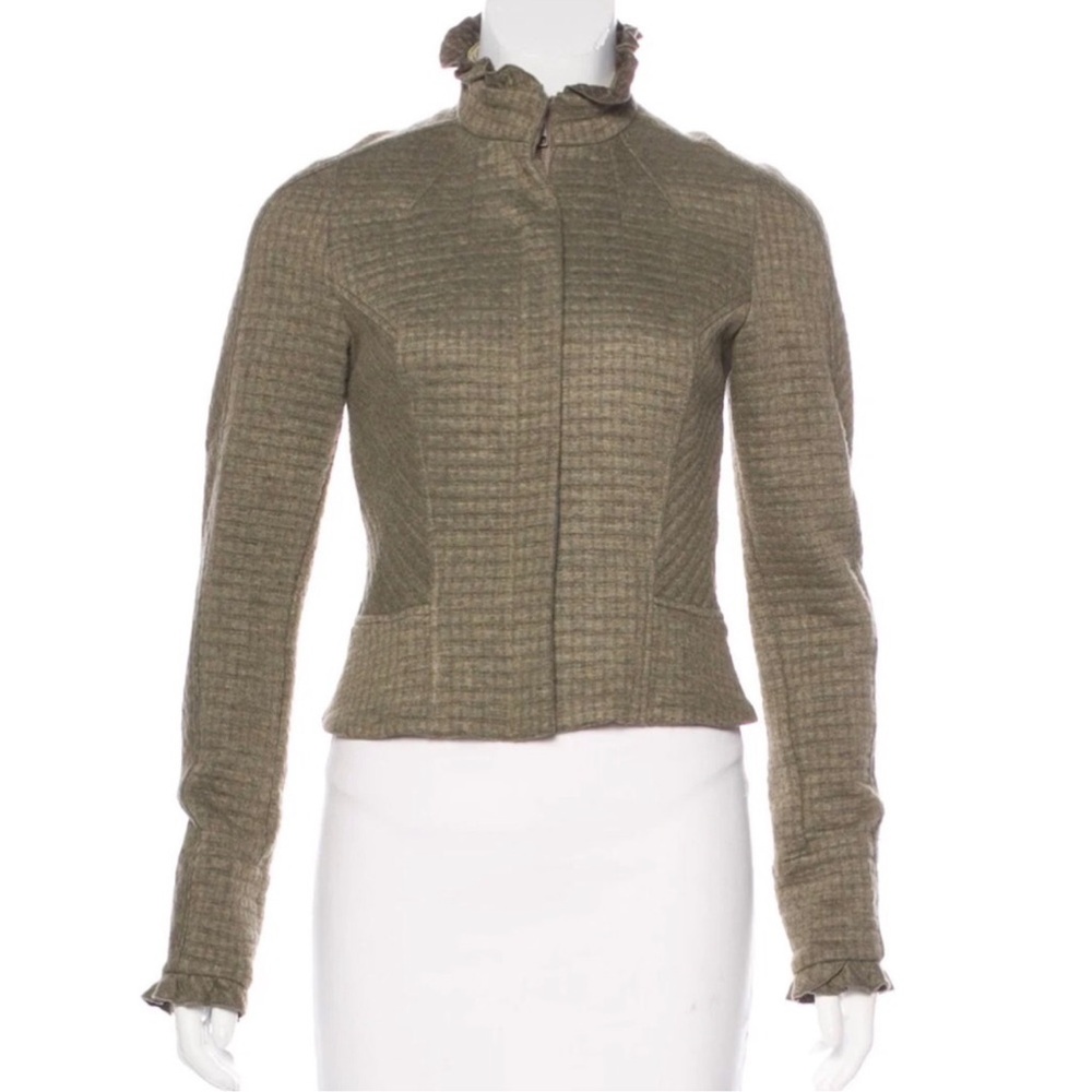 Diane von Furstenberg Basia Jacket Army Olive Green